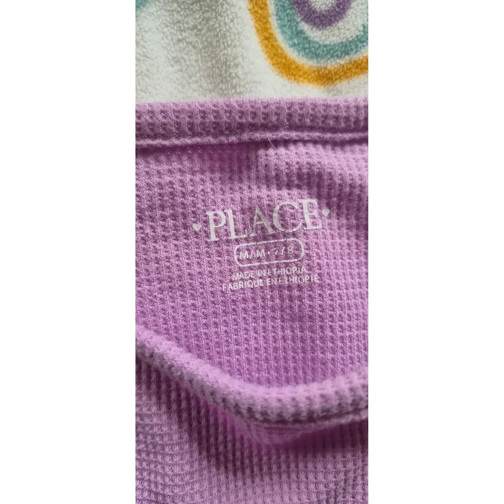 The Childrens Place Girls Size 7/8 Rainbow Pajama & Shirt Bundle 4pc Set‎